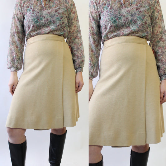 70s Camel Poly Skirt