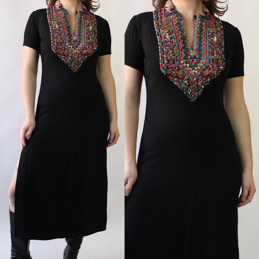 40s Highly Embellished Rayon Dress