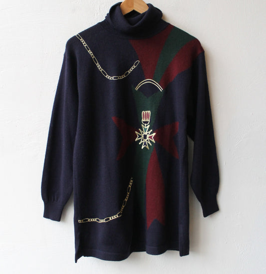 90s Royal Crest Turtleneck Sweater