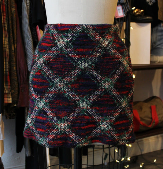 Reworked Holiday Knit Mini Skirt