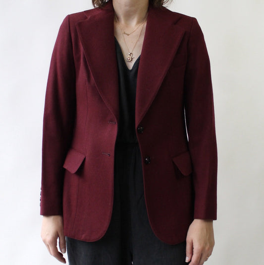 90s Merlot Wool Blend Blazer