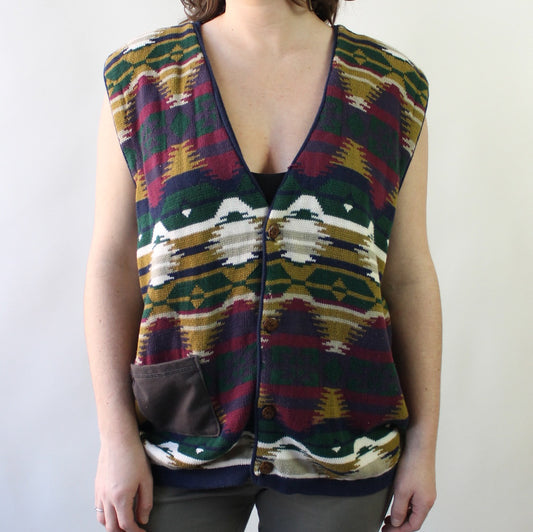 90s Southwestern Sweater Vest