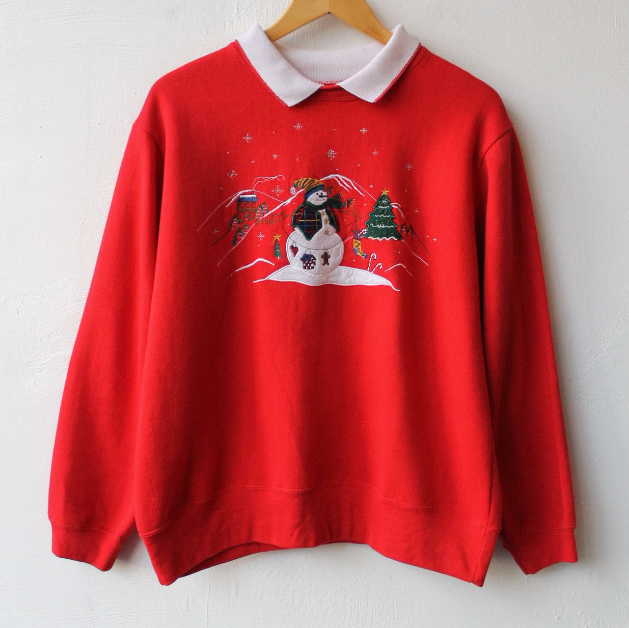 90s Snowman Sweatshirt with Collar