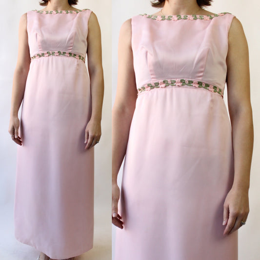 60s Ballet Pink Empire Prom Dress