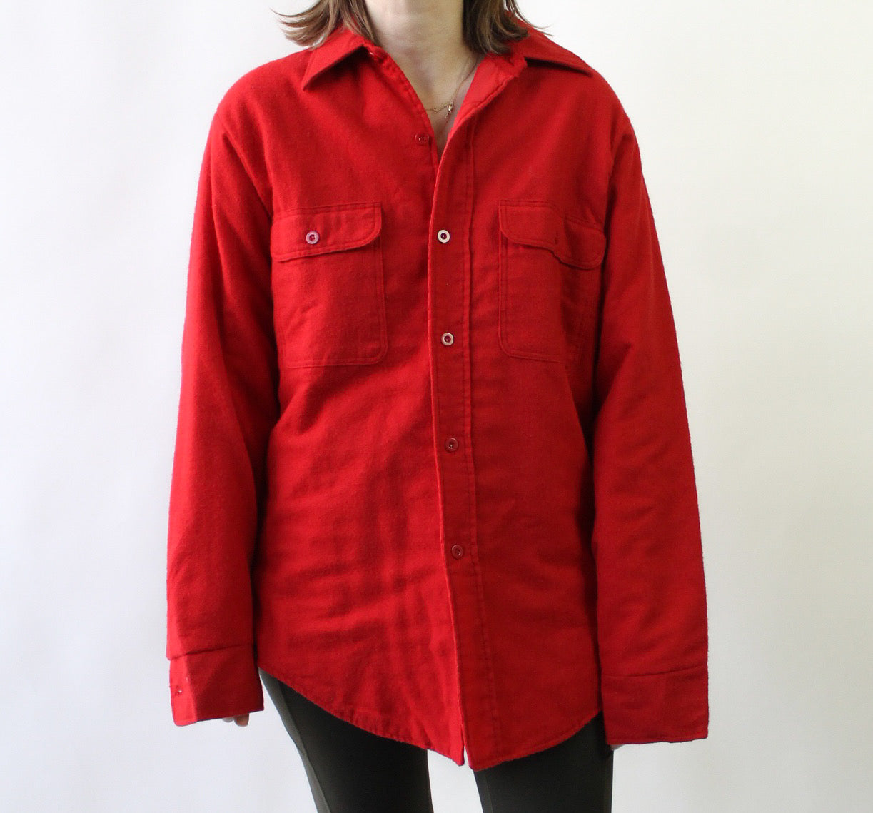 70s Men's Shop Quilted Red Button Up