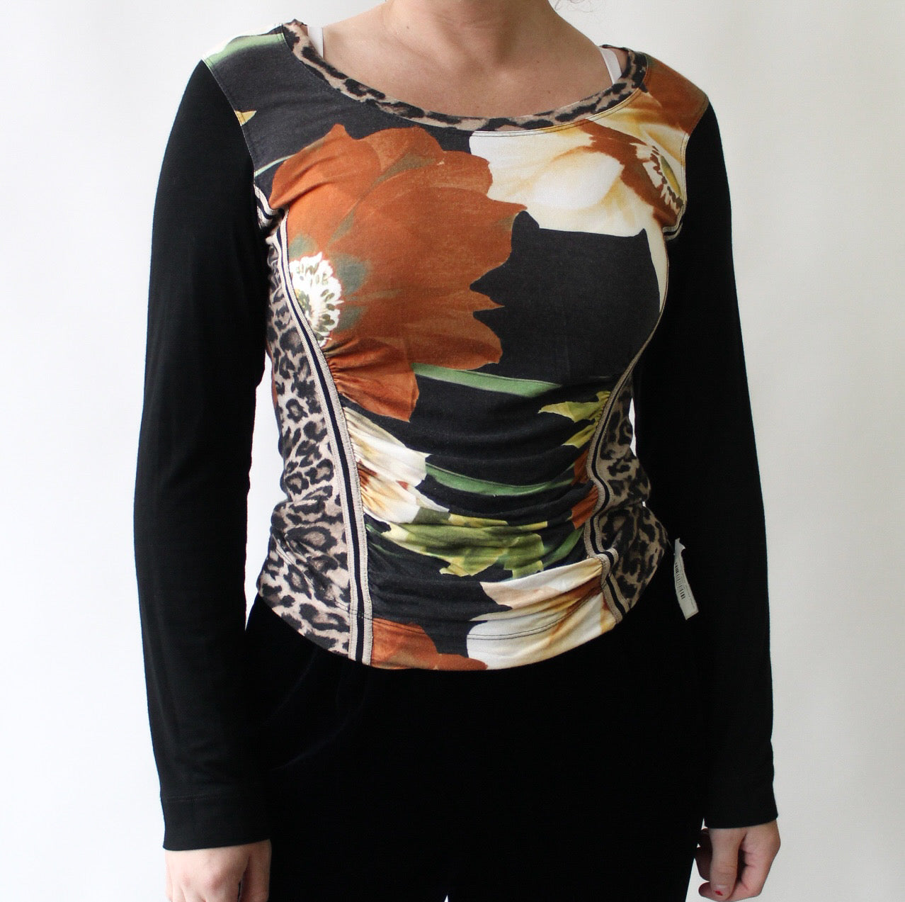 Y2K Mixed Print Top