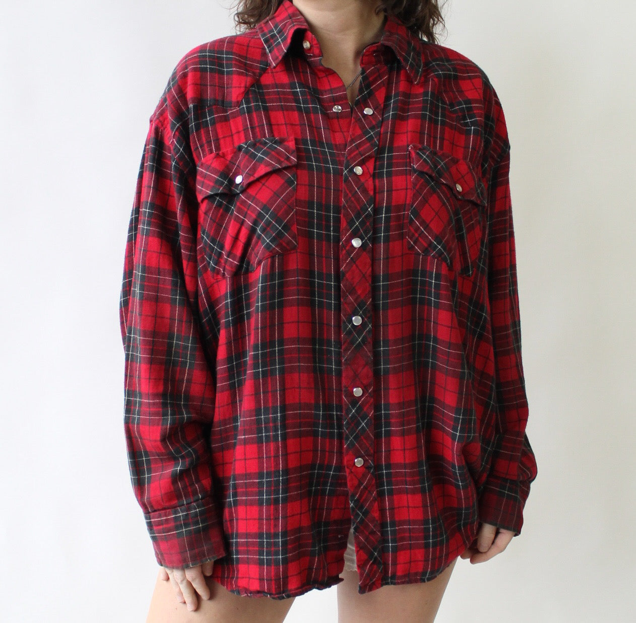 90s Cotton Classic Snap Up Flannel