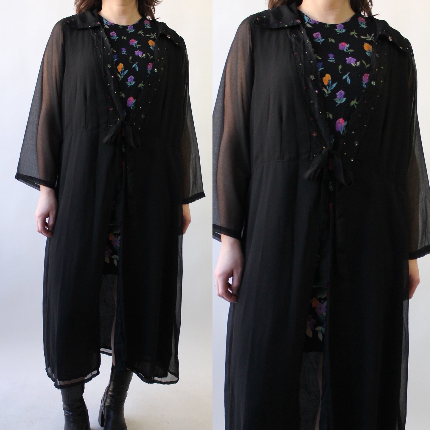 90s Rayon Long Layer with Adornments