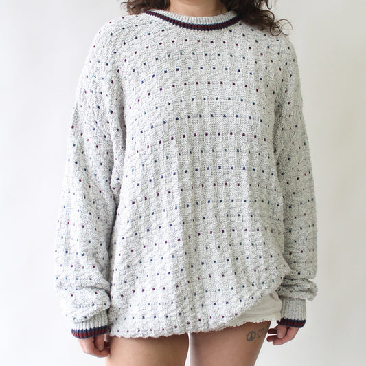 90s St Johns Bay Cotton Dots Sweater