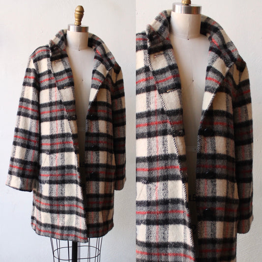 80s Jaeger Plaid Wool & Alpaca Coat