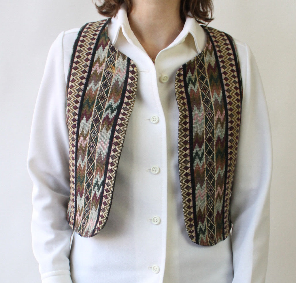 60s Tapestry Cropped Vest