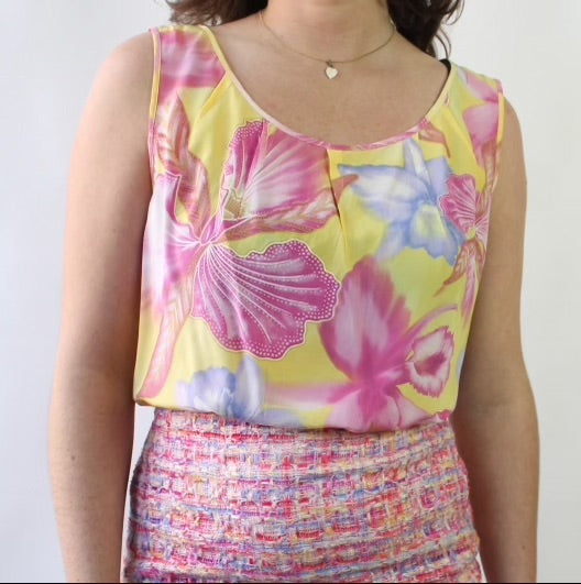 90s Escada Silk Floral Tank