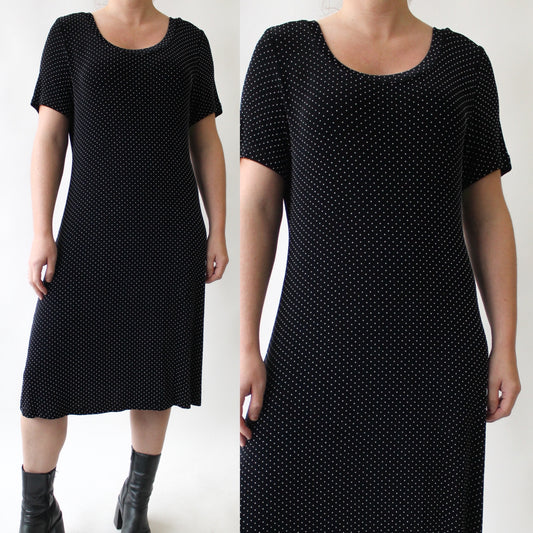 90s Tiny Dots Slinky Dress