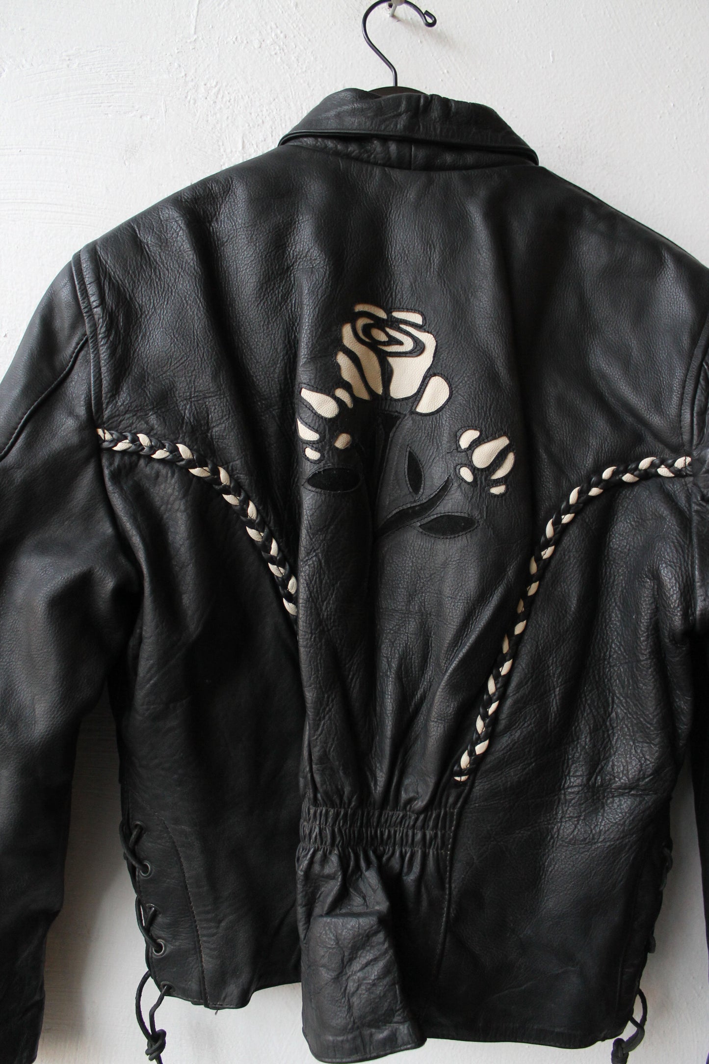 90s Rose Cut Leather Jacket with Zip Out Liner