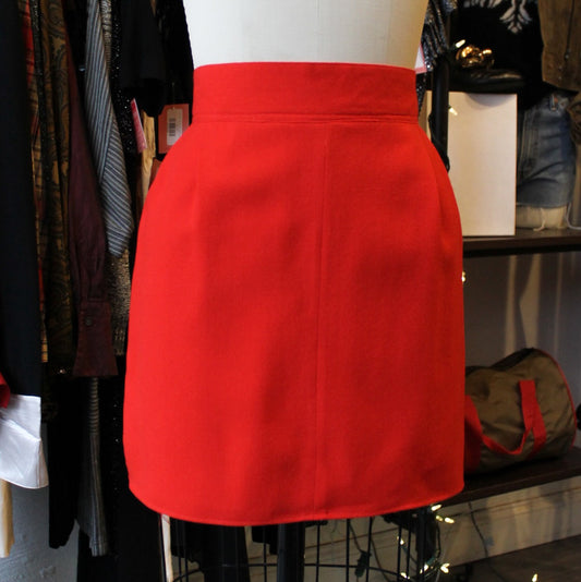 Reworked Bright Red Mini Skirt