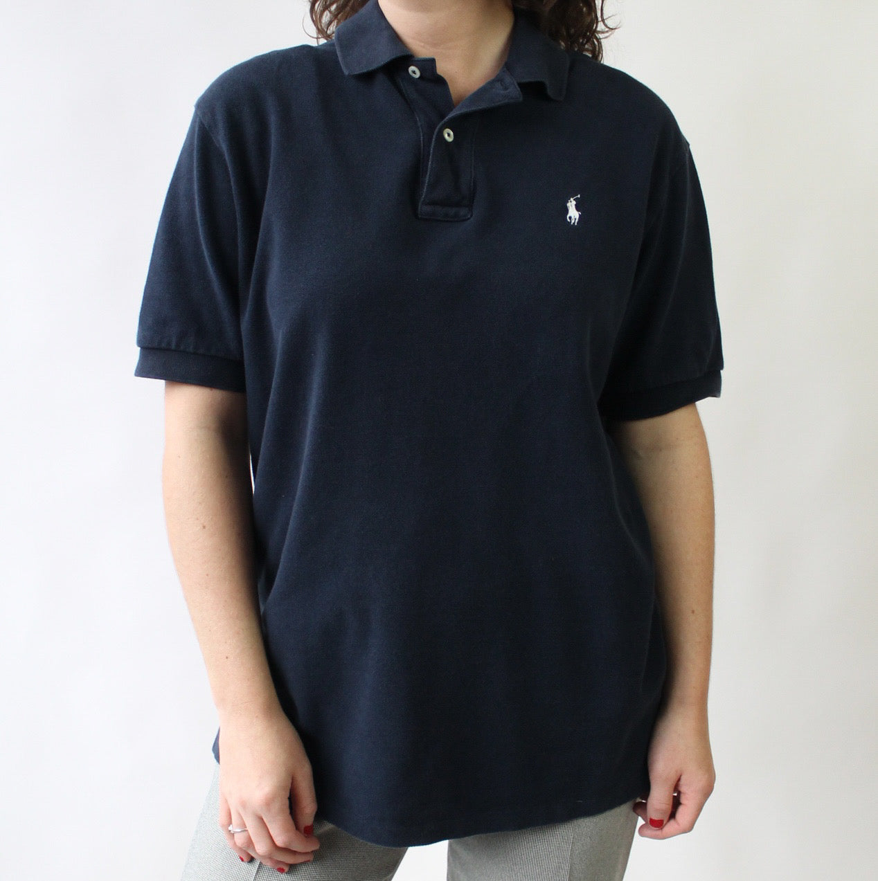 90s Polo Ralph Lauren All Cotton Navy Polo Shirt