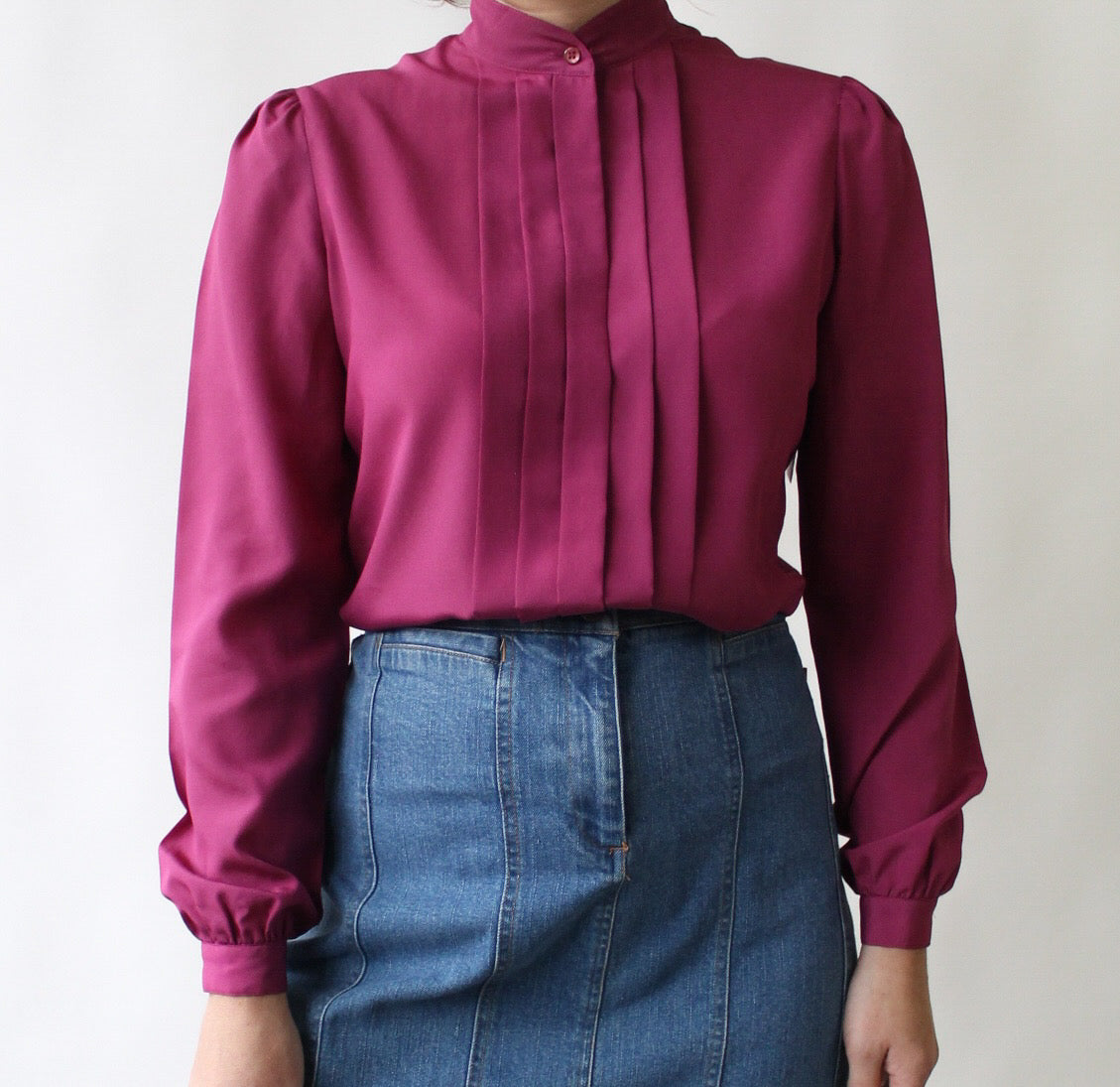 80s Villager Wine Blouse