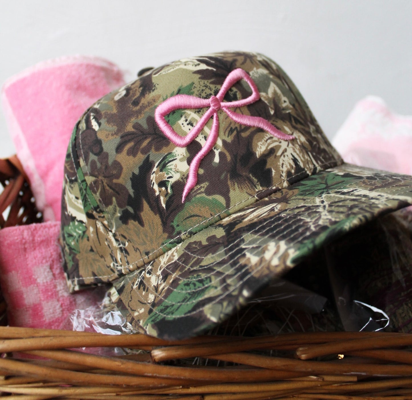 Camo Pink Bow hat Valentine’s Day collection