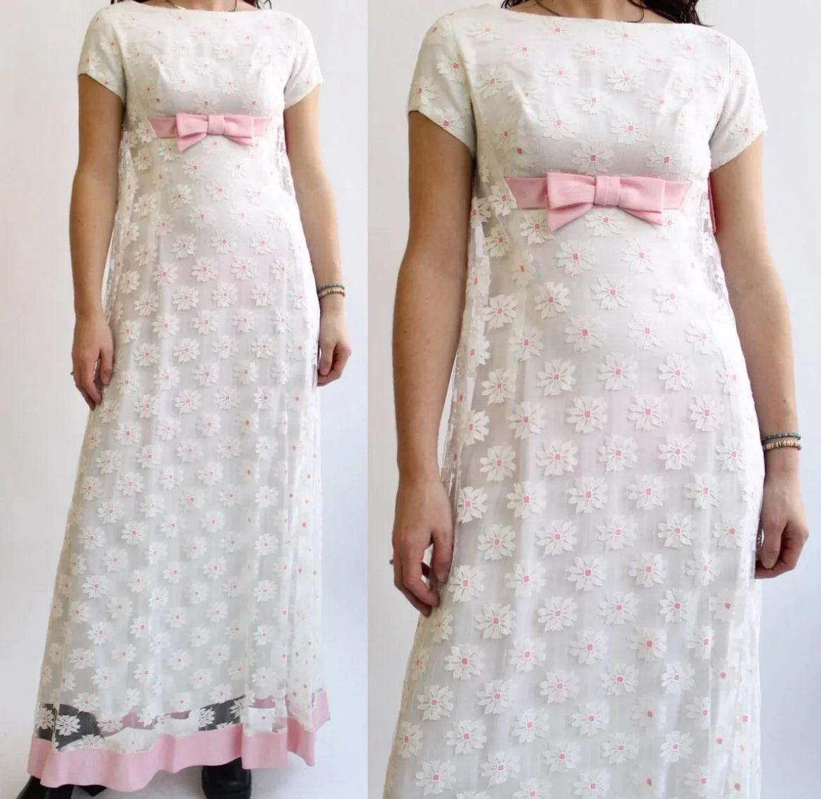 60s Pink Centered Daisy Dress