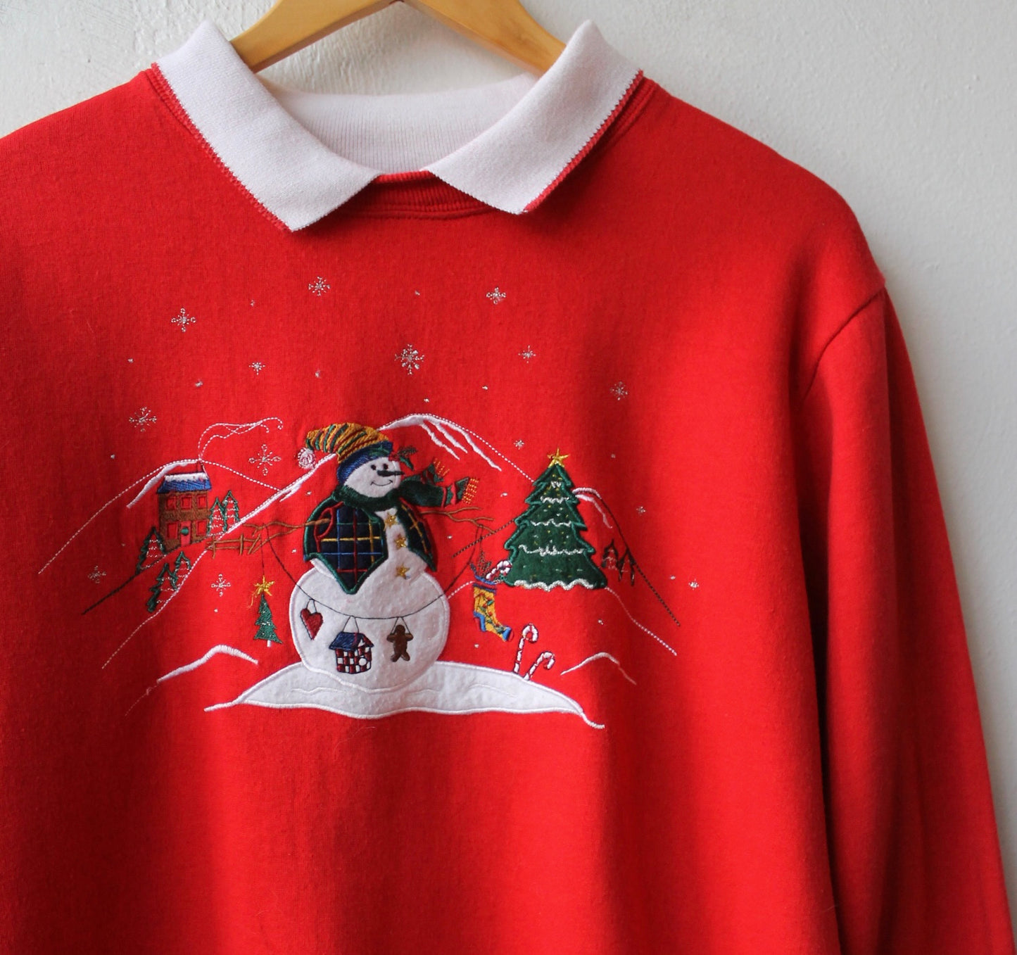 90s Snowman Sweatshirt with Collar