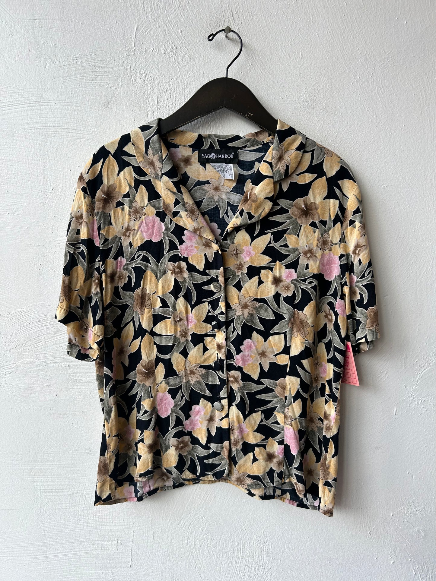 90s Rayon Neutral Tropical Shirt