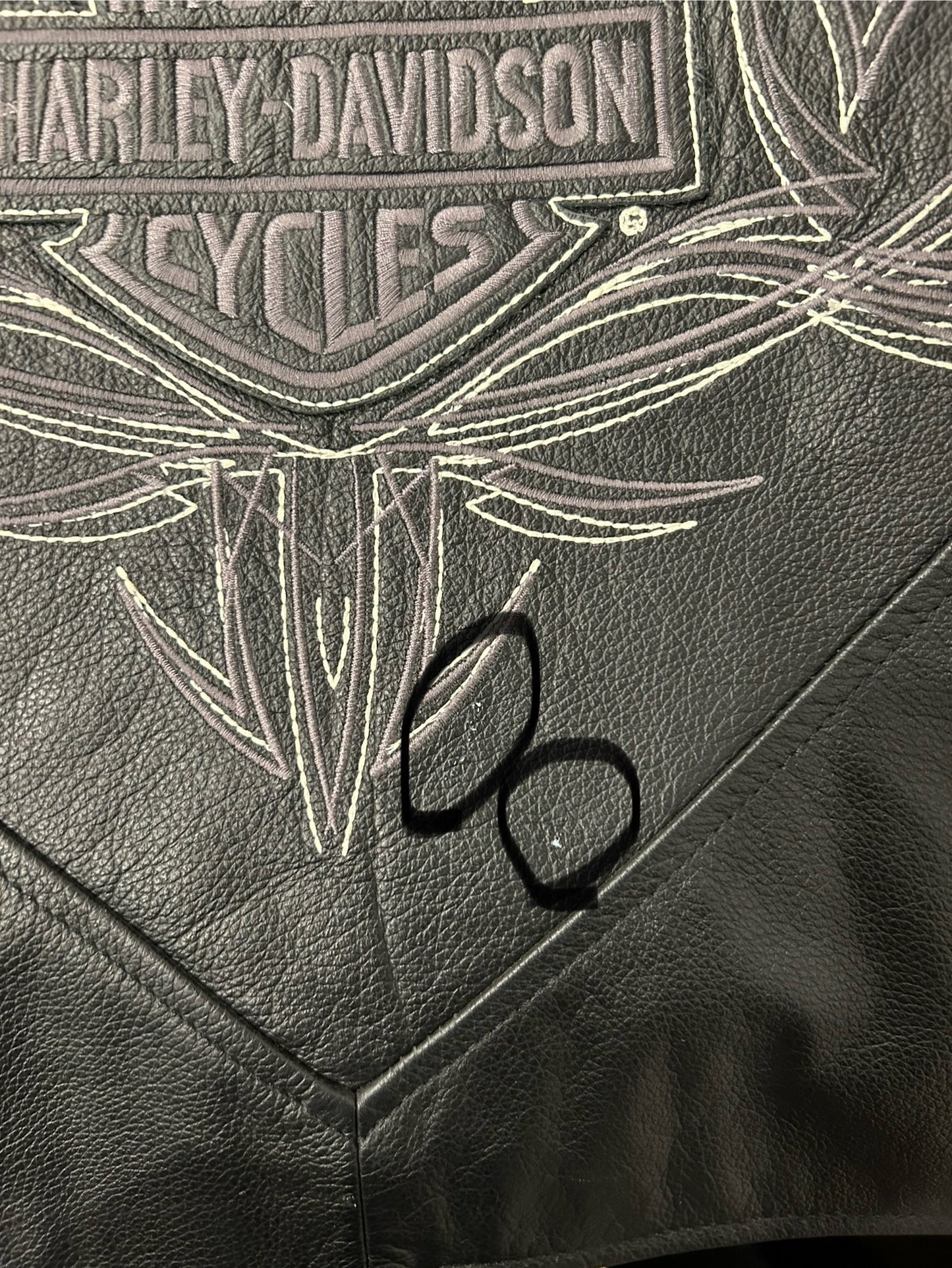 Y2K Deadstock Harley Davidson Embroidered Cafe Racer Leather Jacket