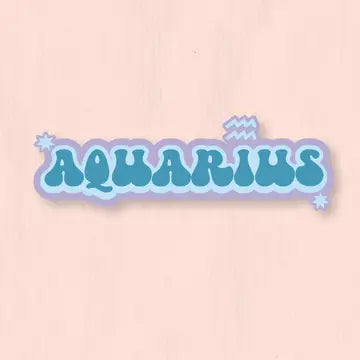 Aquarius Groovy Font Sticker