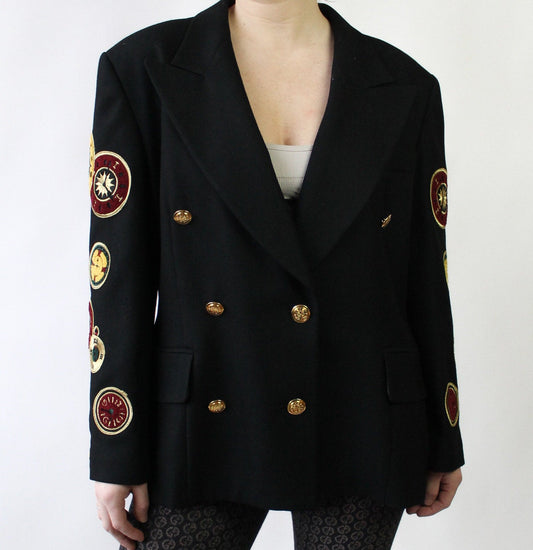 80s Rare Escada Clocks Blazer