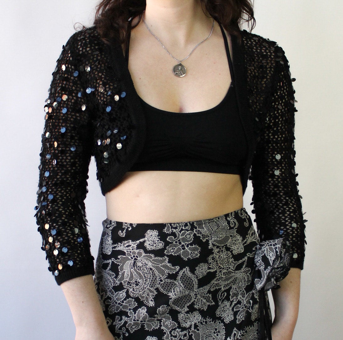 90s Black on Black Disc Bolero